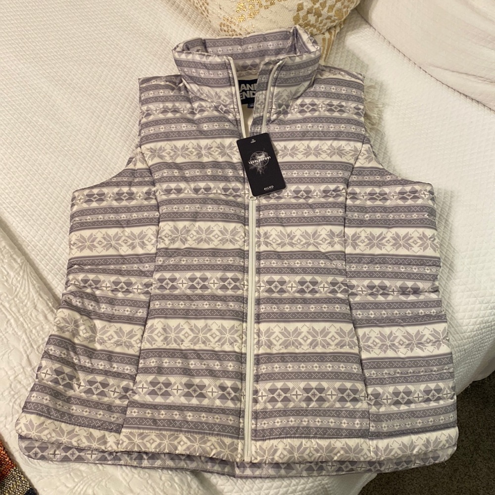 Lands’ End Down Puffer Vest Large